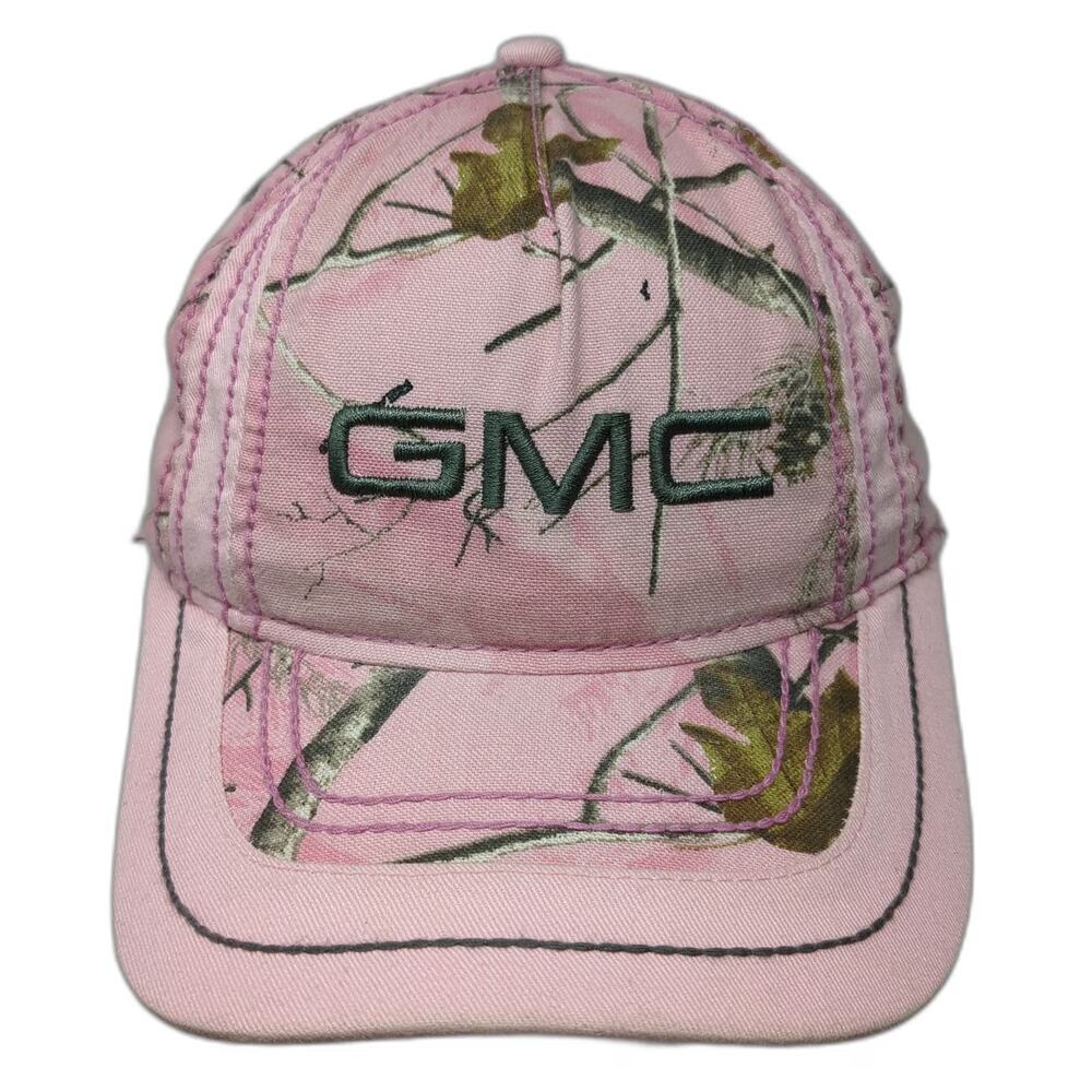 GMC 5 Panel Pink OSFM Realtree Camo Strapback Hat Embroidered Logo Adjustable